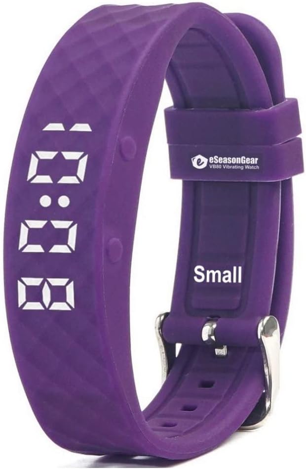 VB80 12 Alarm Vibrating Watch, Silent Vibration Shake Wake ADHD Medication Reminder