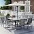 9 Pieces Patio Dining Table Set, Dining Table Set for 8 with Chairs, Patio Table with Umbrella Hole, Square Metal Dining Table with 8 Textilene Dining Chairs for Garden Deck Backyard Lawn Balcony