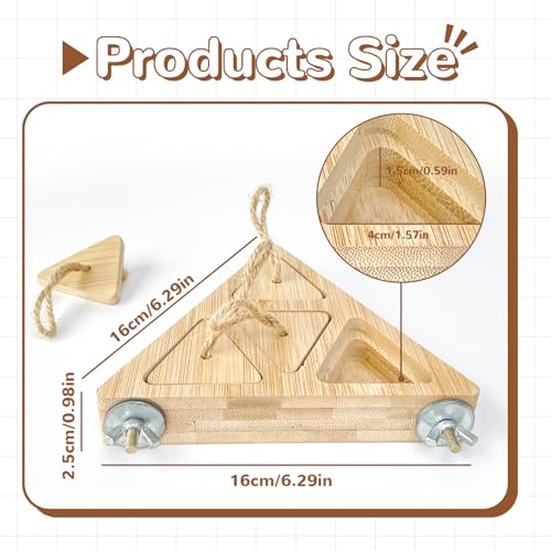 FlidRunest Wooden Bird Foraging Feeder, Interactive Foraging Toys for Parrots, Parrot Chewing Toy, Bird Perches Stand for Parrots, Cockatoo, African Grey, Macaws, Amazon - Image 3