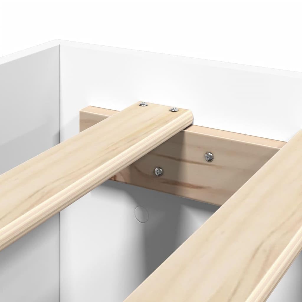vidaXL Estructura Cama con cabecero Madera ingeniería Blanco 120x190cm