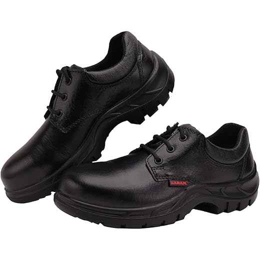 Karam FS05 Black Leather Safety Shoes Men