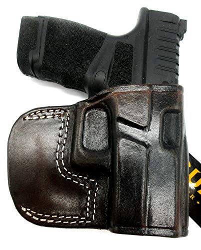 HOLSTERMART USA TAGUA Right Hand OWB Dark Brown Leather Yaqui Style Belt Slide