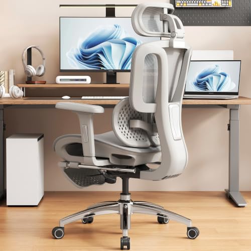 Image of Vonesse Ergonomic Office Chair,Desk Chair with Adjustable 3D Headrest and Armrests, Gaming Chair with Dynamic Lumbar Support & Adjustable Depth Breathable Mesh Seat (Grey)