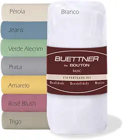 Lençol de Baixo com Elástico Avulso Casal Liso Malha Penteada 100% Algodão Fio 30/1 Basic Trigo Buettner 1,38x1,88m