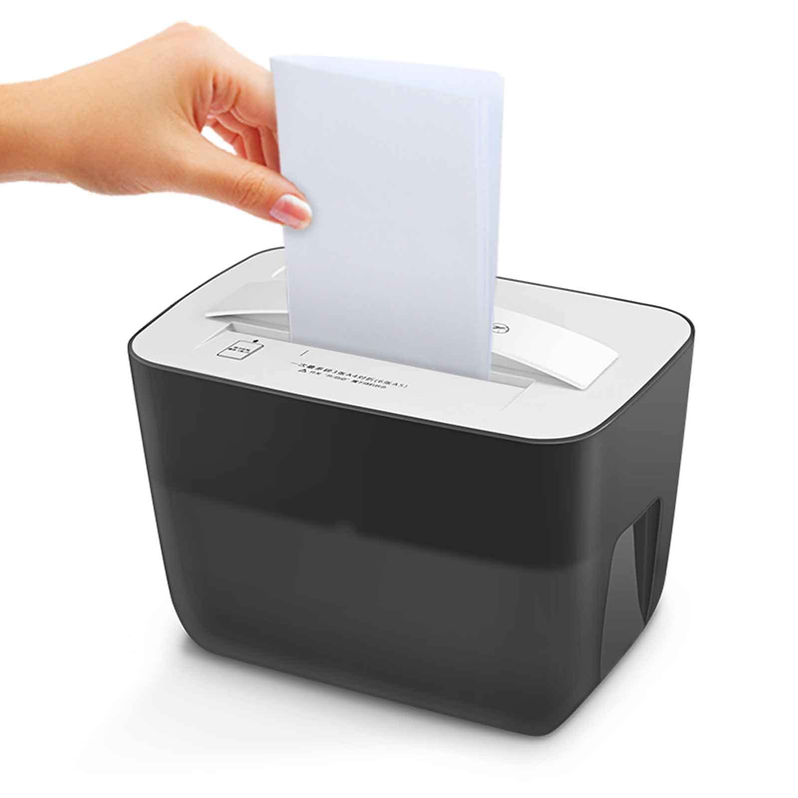 Paper Shredder Mini distruggi documenti desktop, distruggidocumenti per home office, riservatezza a 5 livelli, capacità 4,5 litri, adatto per carte triturate, carta/carte/chiodi/foto