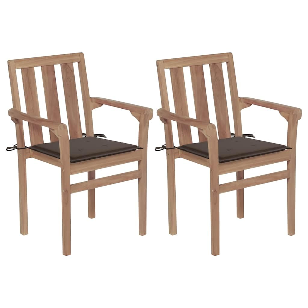 Chaise de jardin en teck massif haut de gamme lot de 2 fauteuils d'extérieur en bois noble