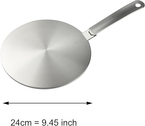 RUNZI Difusor de calor de 9.45 pulgadas Placa difusora de inducción de acero inoxidable para estufa de gas eléctrica Difusor de calor de inducción