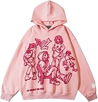 COOLMONAR Unisex Y2K Cartoon Graphic Hoodie - Oversized Streetwear Pullover Sweatshirt Hip Hop Fashion Punk Grunge