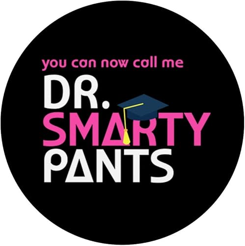 Miniatura 3 de Dr. Smarty Pants PhD doctorado Medical graduación popsocket agarre y soporte para teléfonos y tabletas, Negro