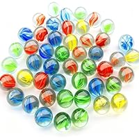 Glass Marbles, 50 Pcs Colorful Kids Marbles for Outdoor Sports Table Games Toy