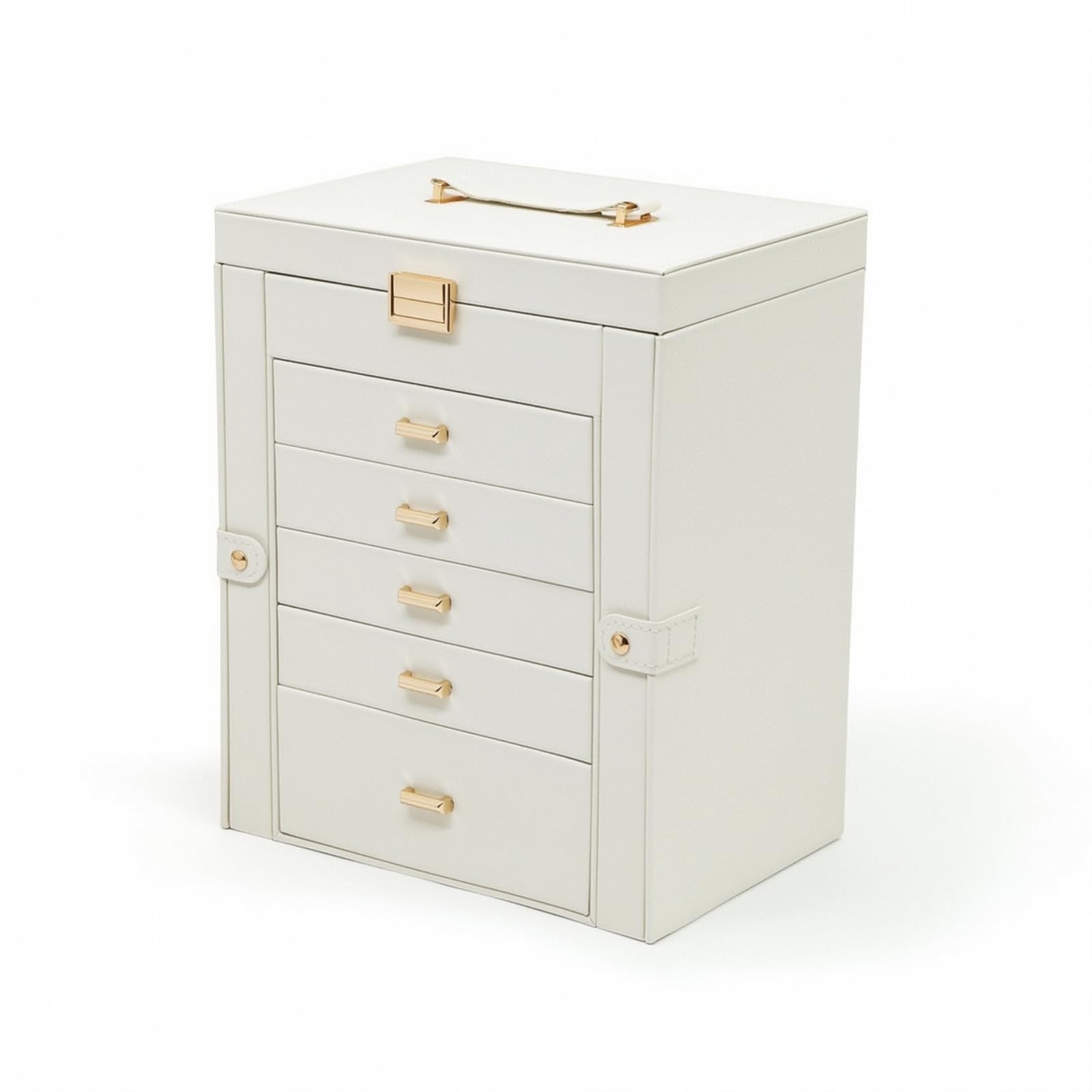 Organizador Compacto con Multiples y Compartimentos Interiores para Almacenar Relojes Gafas Collares Anillos Pulseras con Exterior Resistente Acuado para Noche Tocador