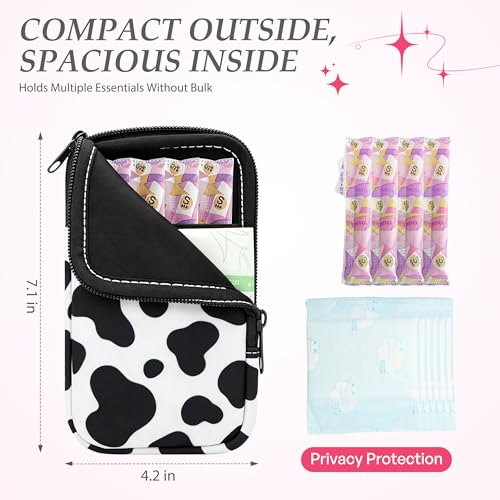 Image of KJQJLY 2 Pack Portable Tampon Organizer Bag Tampon Holder & Storage Case with Zipper for Travel, Discreet Period Bag for Purse, Waterproof Feminine Products Pouch for Women (Animal Pattern)