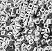 JOLLY STORE Crafts Letter "I" 7mm Cube Shape Alphabet Beads 100pc