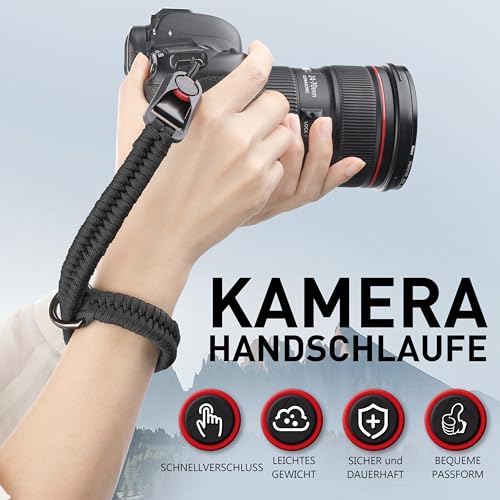 Sunya Kamera Handschlaufe mit Schnellverschluss. Verstellbarer Kameragurt für verschiedene Handgelenke, Ultraleichtes Gewicht Paracord Band Handgelenkschlaufe für DSLR