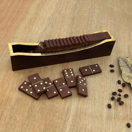 Set de Dominó Artesanal de Madera con Caja Mango miniatura 2