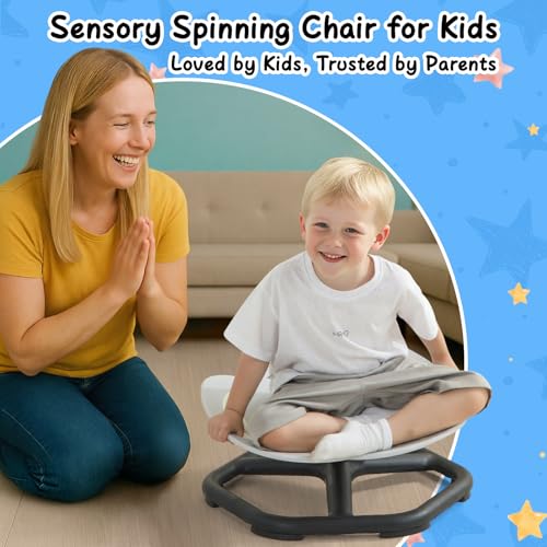 Image of Spinning Chair for Kids with Autism & ADHD, Glow Sensory Chair, Ages 3+