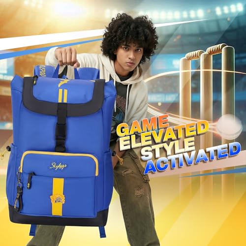 Image of Skybags Yellove 15.6 inch Compatible Laptop Backpack 21L | 1 Compartment with Quick-Access Front Pocket & Rain Cover | Tablet Sleeve & Side Pocket | CSK Collage & Travel Backpack for Men & Women