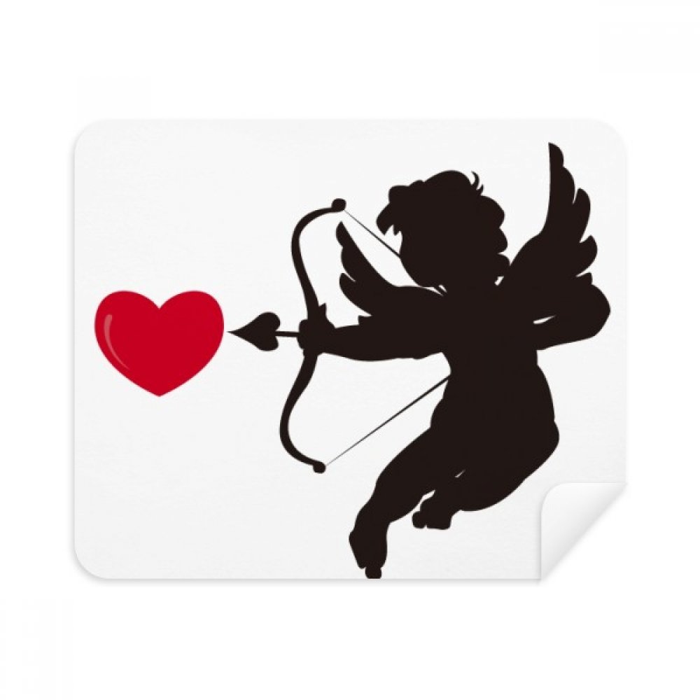 Cupid Angel Love Heart Pattern Cleaning Cloth Screen Cleaner 2pcs Suede Fabric