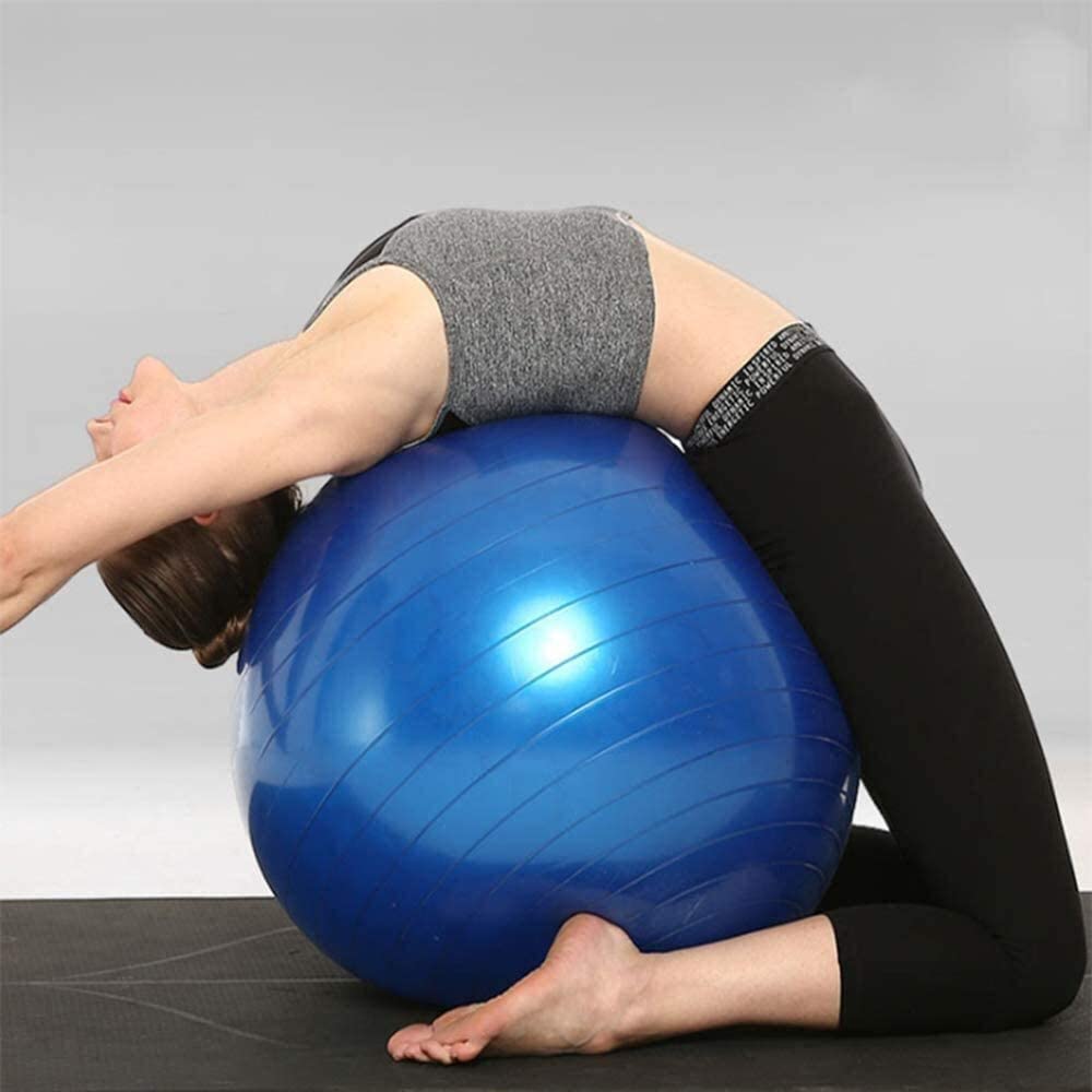 GCX- Pelota de Fitness, pelota de Pilates, pelota de Yoga, nacimiento con bomba de aire for gimnasio en casa, entrenamiento de equilibrio, pelota de asistencia for el parto Seguridad ( Color : Blu , S
