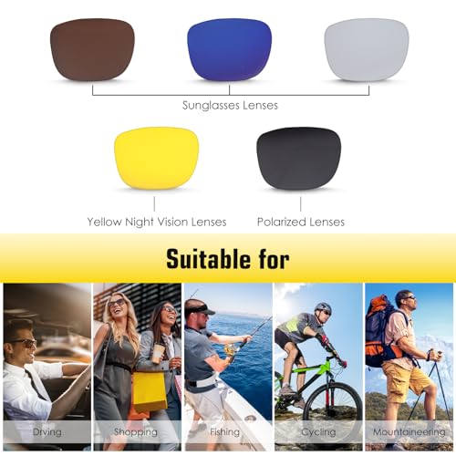 Tissting Magnetic Clip on Sunglasses with 5 Interchangeable Lenses - Retro Rectangular Eyeglasses for Men and Women, Night Driving Glasses with Stylish Frame, Lightweight and Practical Design4