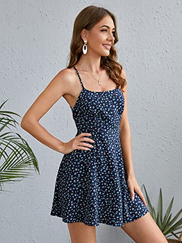 Image of Aahwan Women's Dark Blue Midi Fit and Flare Dress