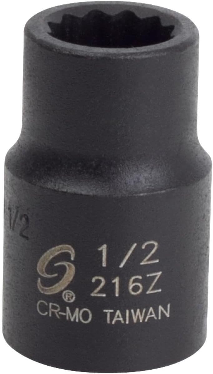 SUNEX TOOLS 216z 1/2-Inch Drive 1/2-Inch 12-Point Impact Socket