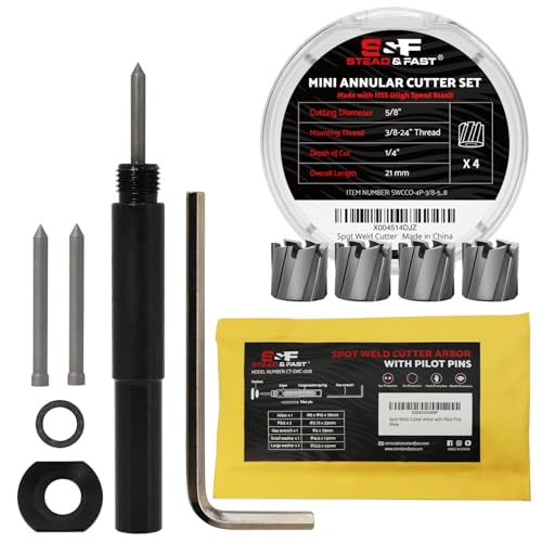 Image of S&F STEAD & FAST Spot Weld Cutter 4-pc Pack, Cutting Diameter 5/8