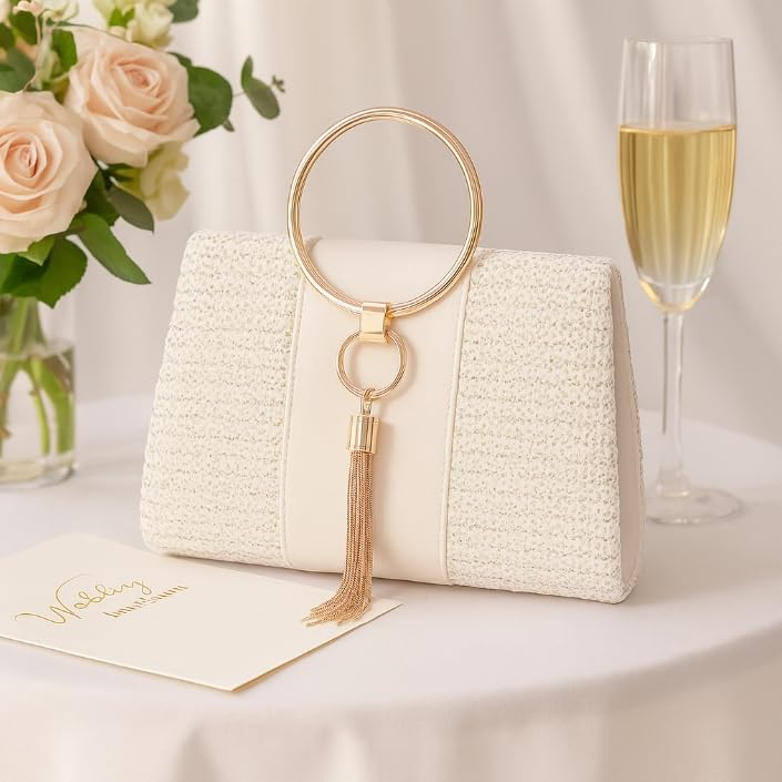 Cotton Linen Woven Magnetic Clutch Handbag – Versatile, Portable Evening Bag for Daily & Travel Use3