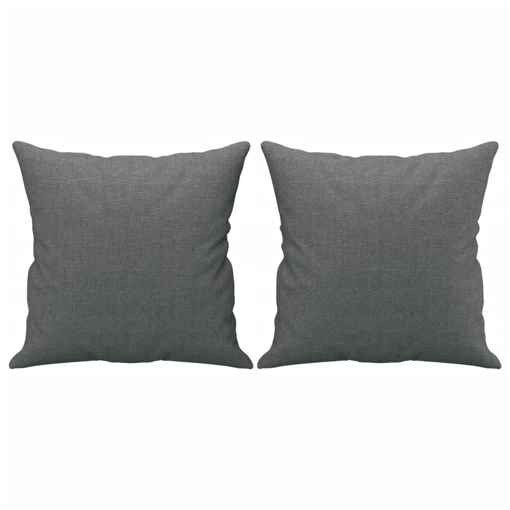 vidaXL Sofá de 2 plazas con Cojines Tela Gris Oscuro 140 cm