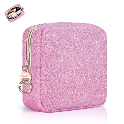 Trousse de maquillage pailletée rose de 14,5 cm, l'idée cadeau parfaite
