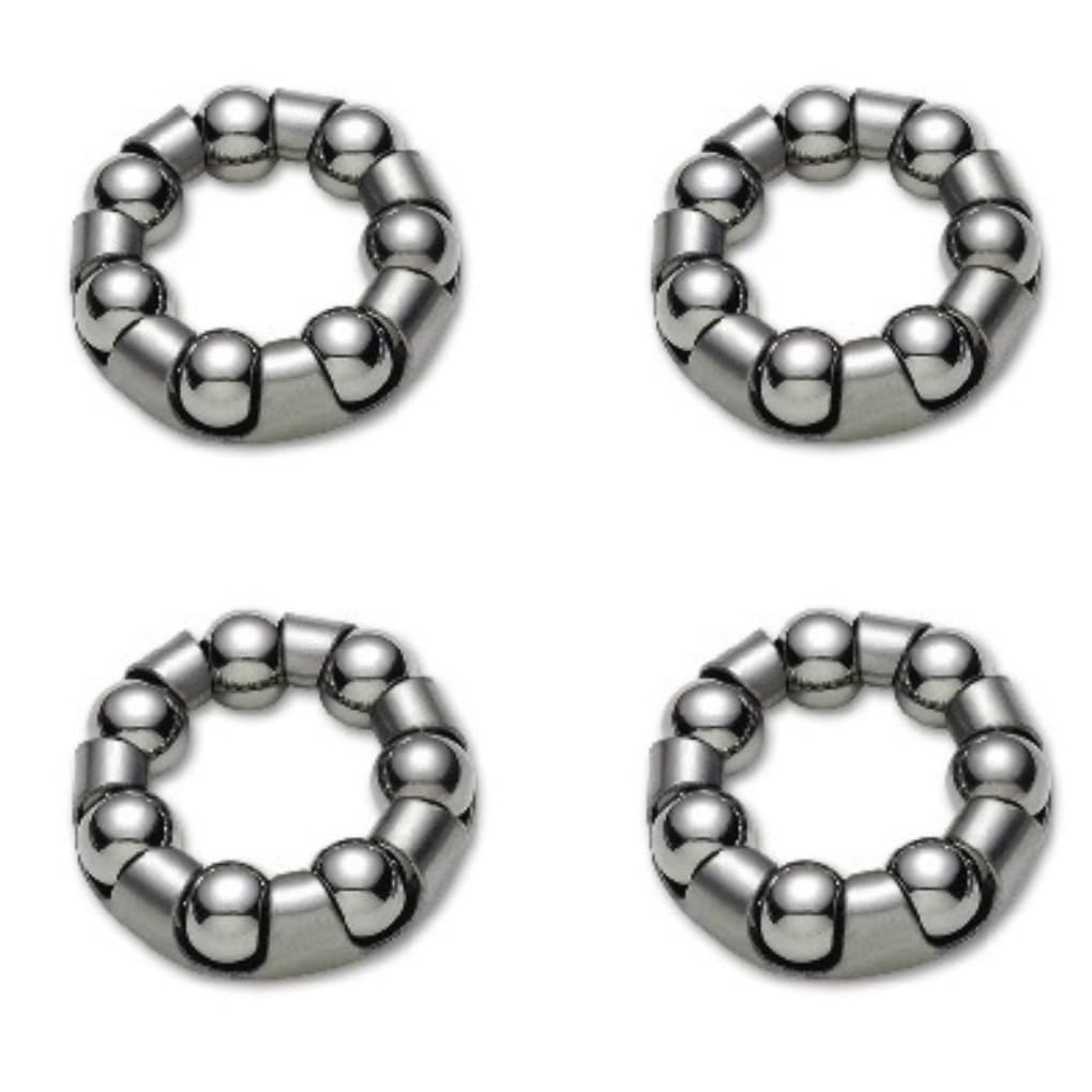 Pack of 4 Ball Bearing Retainer Cages for Bicycle, Bike Bearings for Front and Rear Hub Wheel Service, 1/4” X 7 Balls