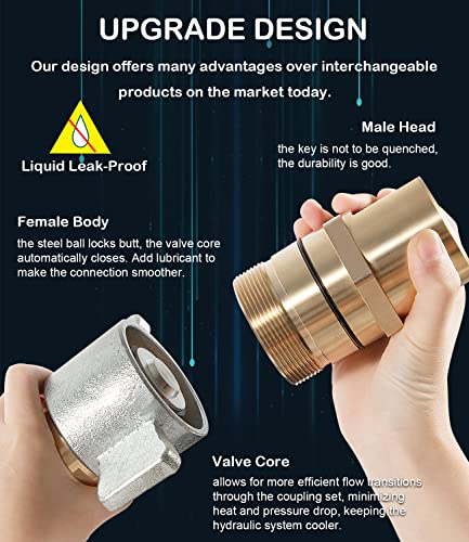 Image of 1-1 /2″ NPT Wet-Line Wing Nut Hydraulic Quick Disconnect Coupler - Brass Wing Nut Design, 3000 PSI Wet-Line Coupling for Dump Trailers, Hydraulic Systems