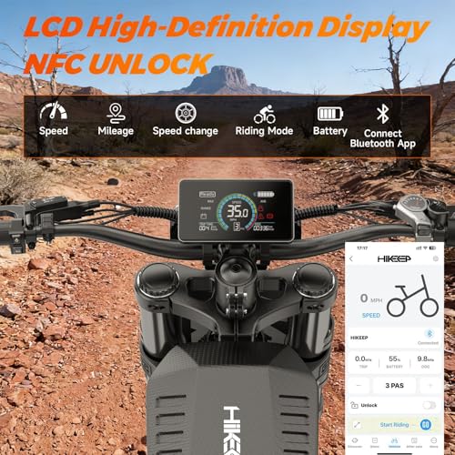 Image of High Power Electric Bike for Adults, 1500W-4000W Peak Ebike with UL Certified Battery, 20 inch Fat Tire Retro Scrambler Moped Style & Off-Road Electric Motorcycle, Full Suspension