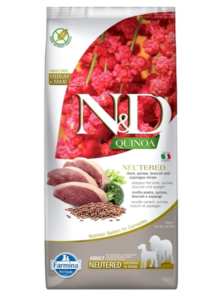FARMINA ND Dog Quinoa NEUTERED Pato Medium Maxi 12KG