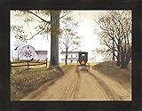 Headin' Home by Billy Jacobs 22x28 Farmhouse Barn Amish Buggy Primitive Folk Art Print Country Framed Picture