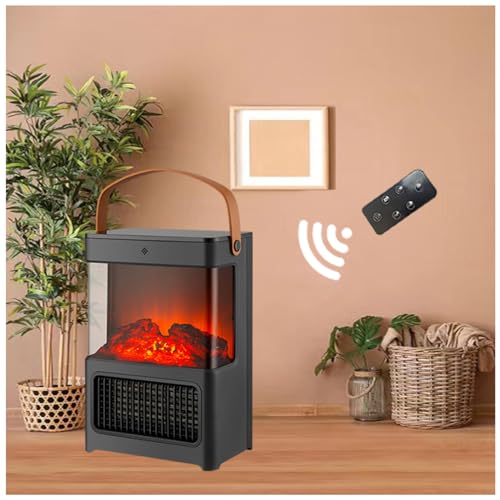 MELLYD Estufa Gas Imitacion LeñA Tres Segundos De Calentamiento RáPido, Tres Niveles De Ajuste, Calefactor Chimenea, con Control Remoto Estufas De LeñA Interior