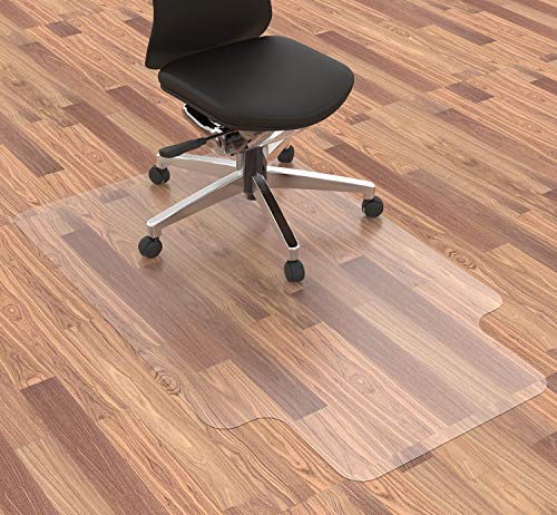 Homek Chair Mat for Hardwood Floor, 48â€x 30â€ Office Chair Mat, Floor Mat for Office Chair, Clear Desk Chair Mat for Computer Desk