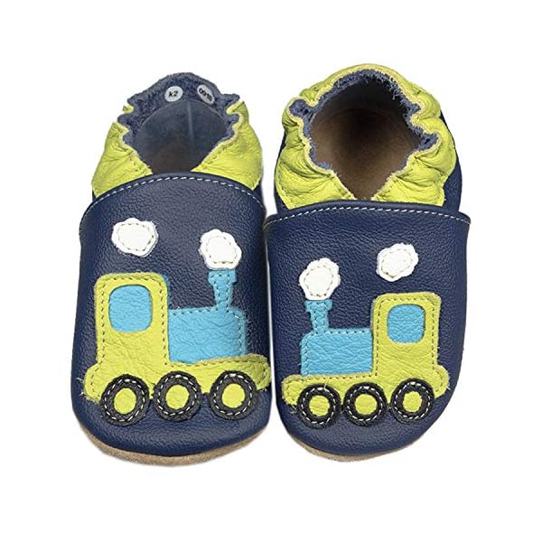 HOBEA-Germany Baby Krabbelschuhe Jungen, Kinderhausschuhe Jungen, Lederschuhe