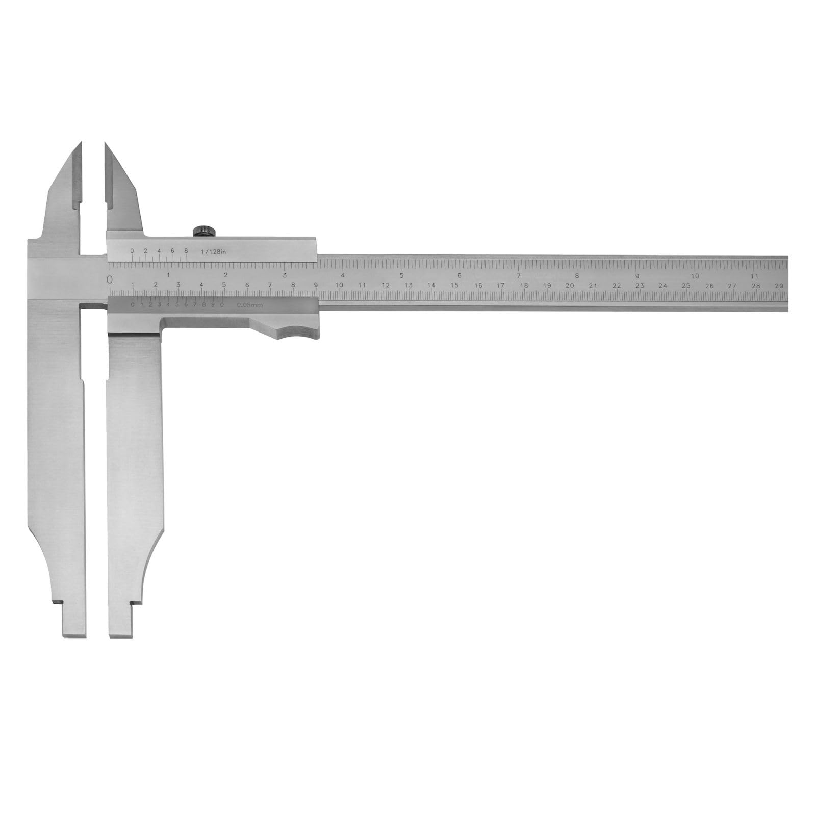 ASIMETO Werkstattmessschieber Premium 250 mm, mit Messerspitzen | Robuster Messschieber aus rostfreiem Stahl für Werkstatt und Industrie – Ablesung 0,05 mm, nach ISO 13385-1