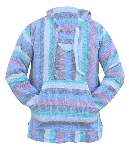 Del Mex Mexican Baja Hoodie Hippie Surf Poncho Sweater Sweatshirt Pullover Jerga