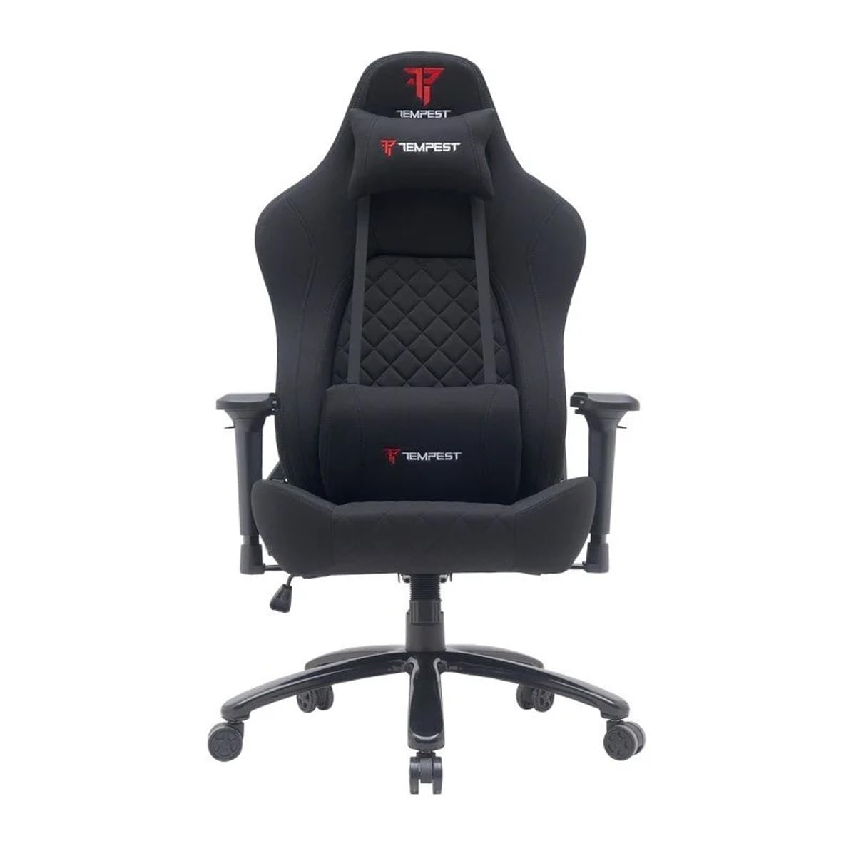 Tempest Thickbone Silla Gaming XXL, Tela Transpirable, hasta 250kg, Reposabrazos 4D, Reclinable 180°, Pistón Clase 4, Base 370mm, Silla Gamer Negra