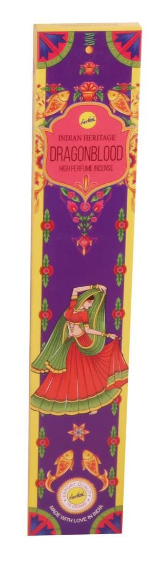Sree Vani Indian Heritage Dragon Blood Incense Sticks (15G, 15 Sticks Per Pack)