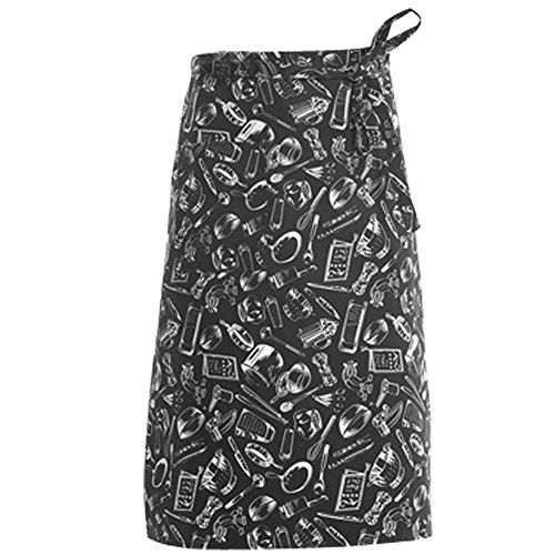 CADANIA Delantales de Cocina De Media Longitud Cintura Larga Delantal Chefs Camareros Camareros Uniforme - Cuchara cubertería Cover