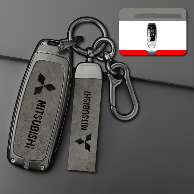 LyTTuu 1 Piezas Coche Carcasas Llaves para Mitsubishi Artuk,Conchas Clave Cubierta Protectora Caso Clave Funda Llaves Cubre Tapa Llave Cubre,B-Grey