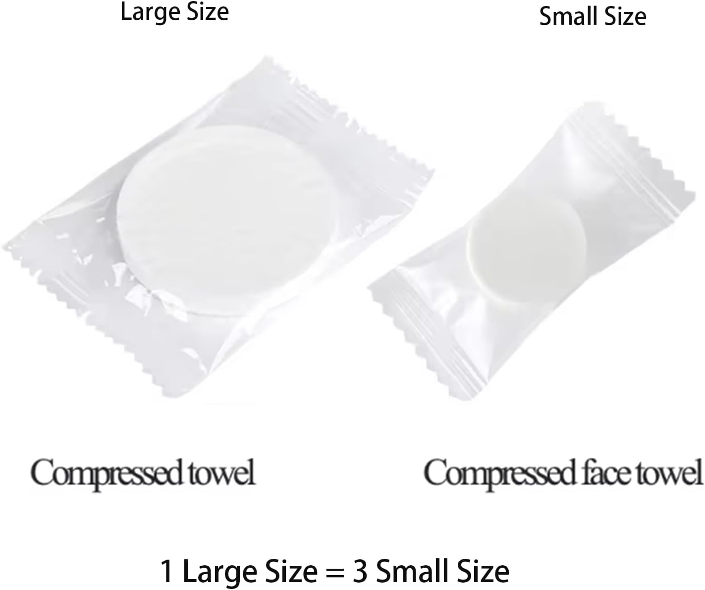 Jucoan 100 Pack Large Compressed Towels Tablets for Travel, Individually Packed Portable Coin Tissue Disposable Face Washcloth for Camping Hiking Sports Hotel Beauty Salon, 12 x 16 Inch image 3