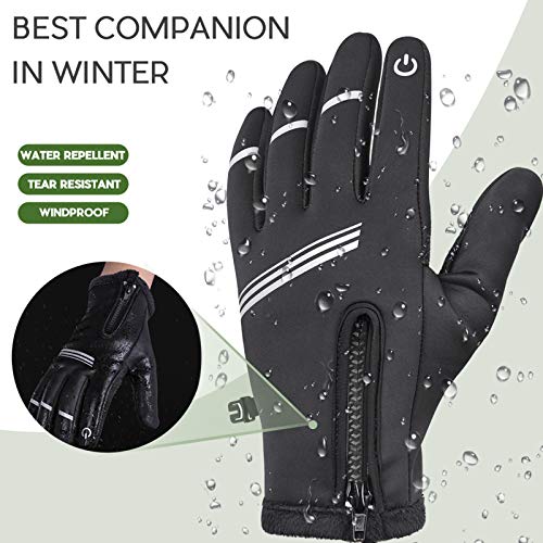 Hikenture Winter Cycling Gloves for Men and Women - Thermal Full Finger Bike Gloves - Touch Screen Windproof Warm Non-Slip Road Mountain Bicycle Gloves for Running,Driving,Hiking,and Skiing