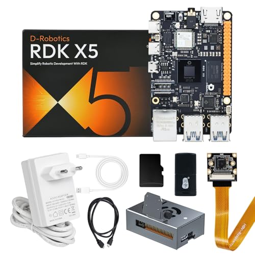 Yahboom 10 Tops Development Board Kit, RDK X5 Development Board with Aluminum Alloy Housing, MIPI HD Camera, Power Supply, 64G TF Card, Suitable for AI Visual...