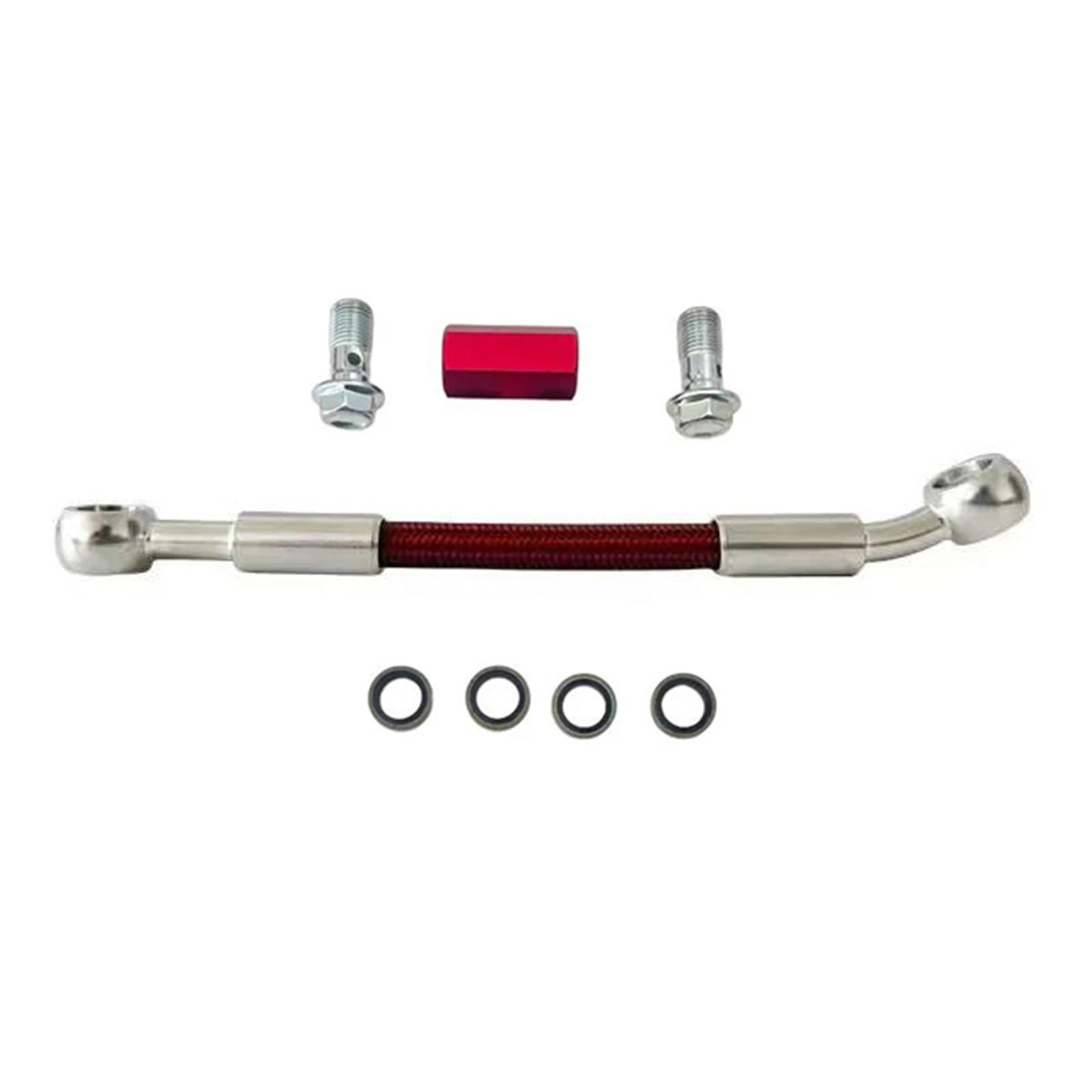 Hydraulic Brake Hose M10 AN3 Motorcycle 2 Way Adapter Screw 0°-28° Hydraulic Brake Clutch Oil Hose Line Pipe Connecting Rod Accessories(300cm)