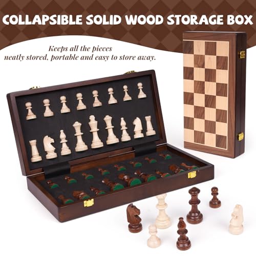 Juego de Ajedrez de Madera Plegable 17 Pulgadas miniatura 4