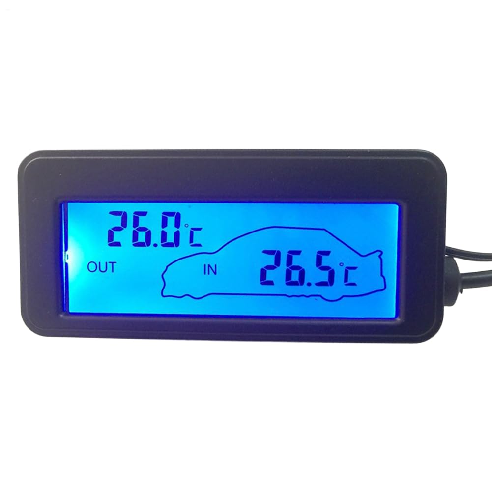 Termómetro Digital para Coche | Medidor de termómetro de coche | Medidor de temperatura interior y exterior pantalla LCD digital para automóvil es resistente al desgaste, duradero y tiene una larga v